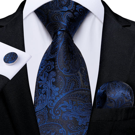 floral blue necktie set