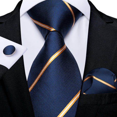 blue gold ine design necktie set