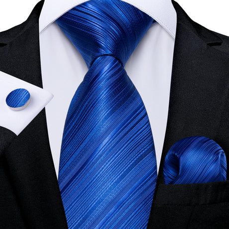 plaid royal blue necktie set
