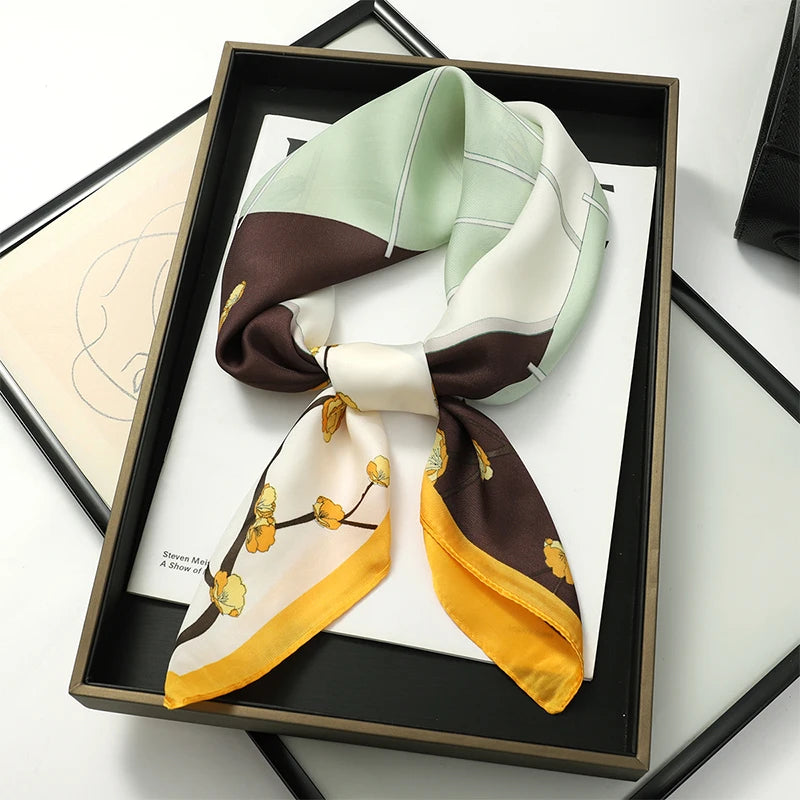 Silk Hair Neck Square Scarf