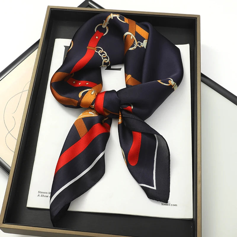 Silk Hair Neck Square Scarf