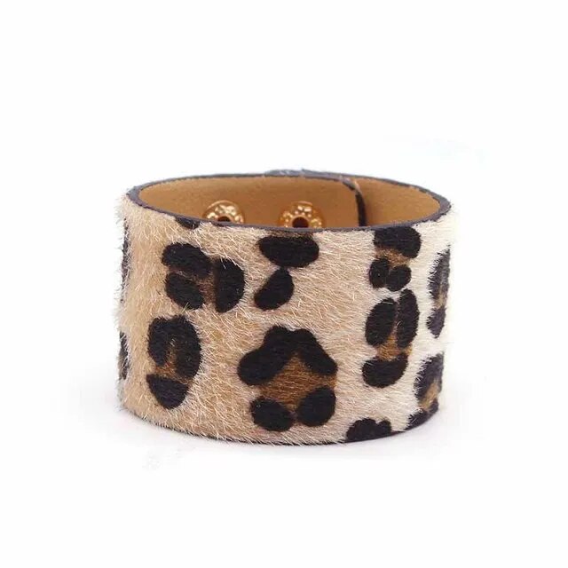 Leopard Wrap Leather Bracelet