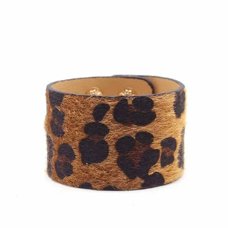 Leopard Wrap Leather Bracelet