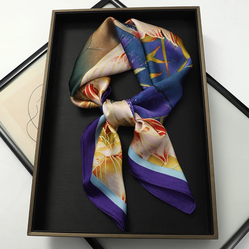 Silk Hair Neck Square Scarf