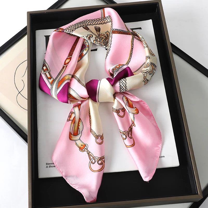 Silk Hair Neck Square Scarf