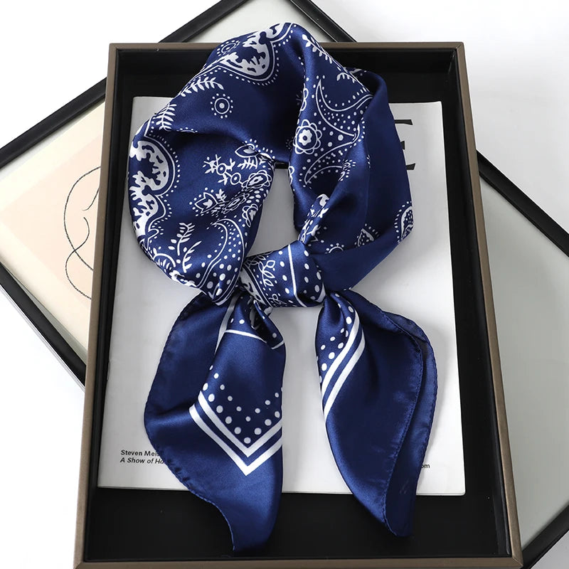 Silk Hair Neck Square Scarf