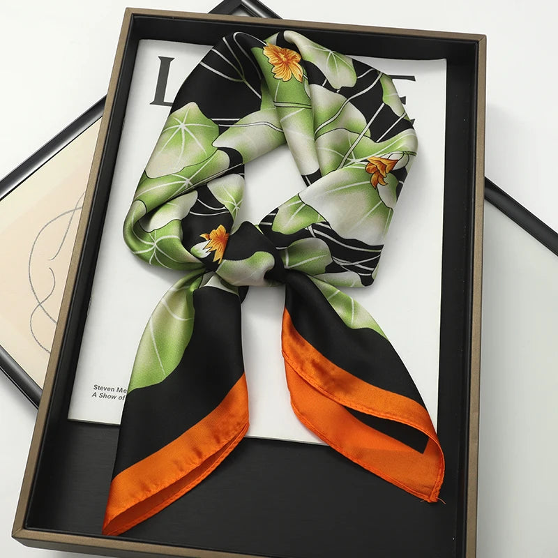 Silk Hair Neck Square Scarf