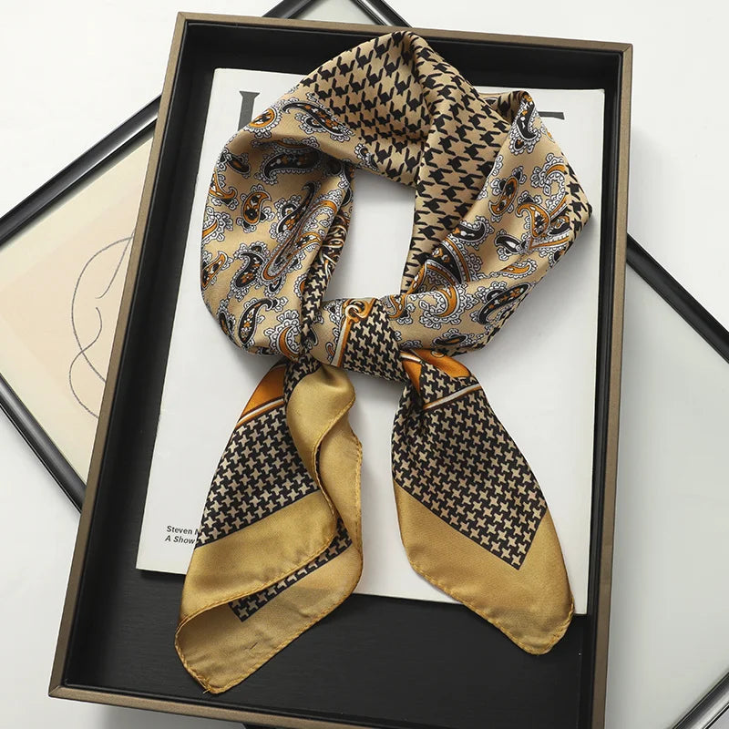 Silk Hair Neck Square Scarf