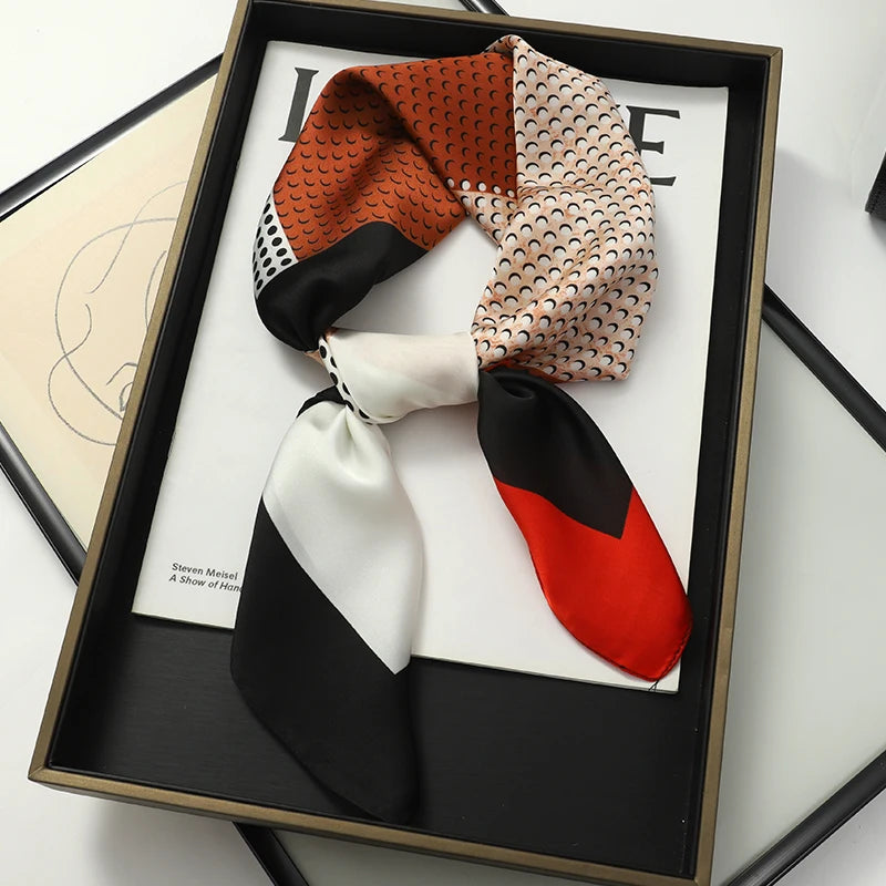 Silk Hair Neck Square Scarf