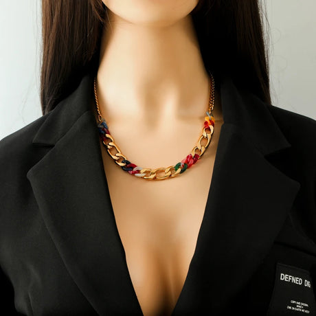 Stainless Steel Thick Chain Necklace Bracelet