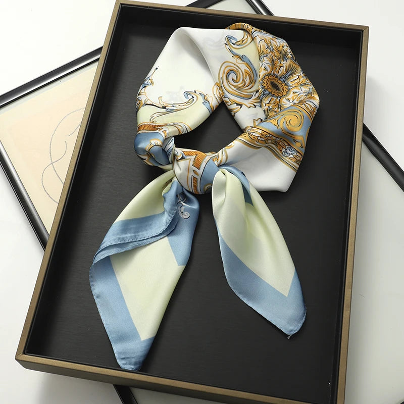 Silk Hair Neck Square Scarf