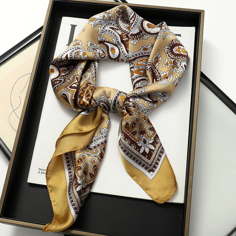 Silk Hair Neck Square Scarf