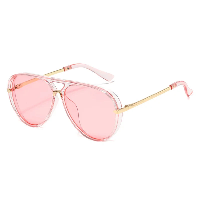 Pink Fashion Alloy Gradient UV400 Pilot Sunglasses