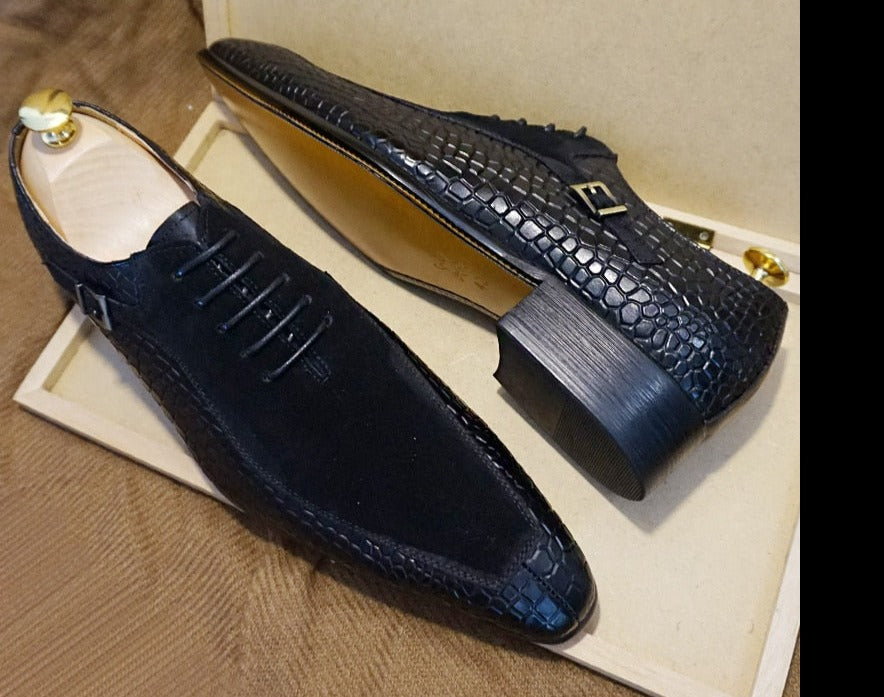 Crocodile Print Oxford Men Shoes