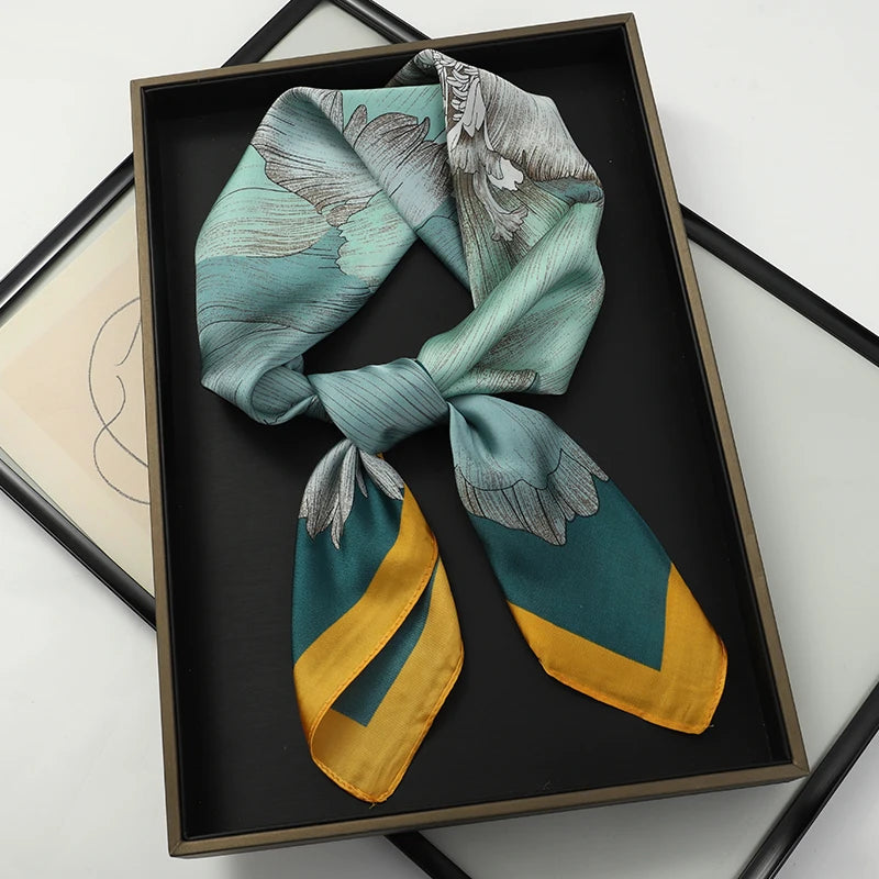 Silk Hair Neck Square Scarf