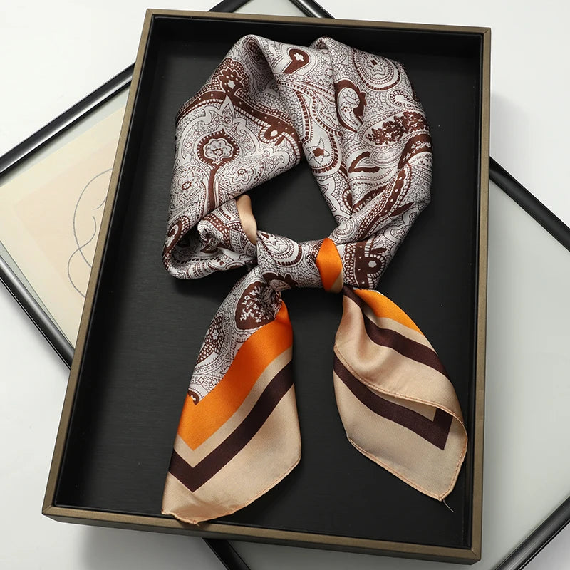 Silk Hair Neck Square Scarf