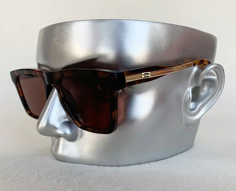 Brown Square Punk UV400 Cycling Sports Sunglasses