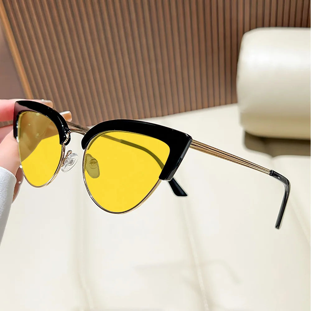 Metal Cat Eye Night Vision Sunglasses