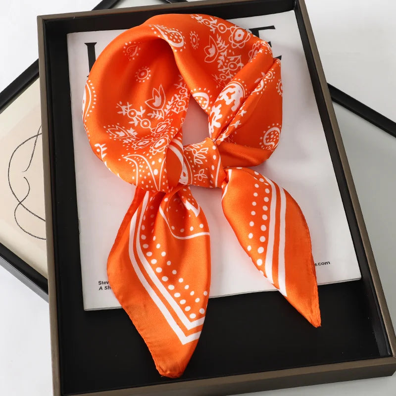 Silk Hair Neck Square Scarf