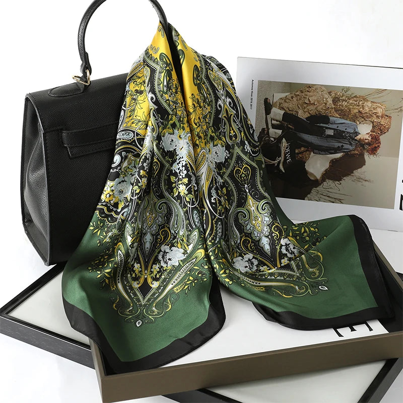 Silk Hair Neck Square Scarf