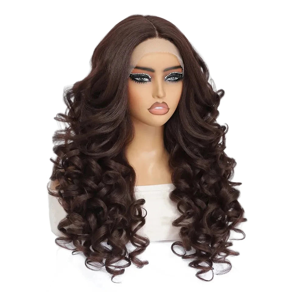 Light Black HD Curly Pre Plucked 13X5X1 Latisha Synthetic Wigs