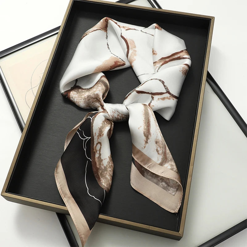 Silk Hair Neck Square Scarf