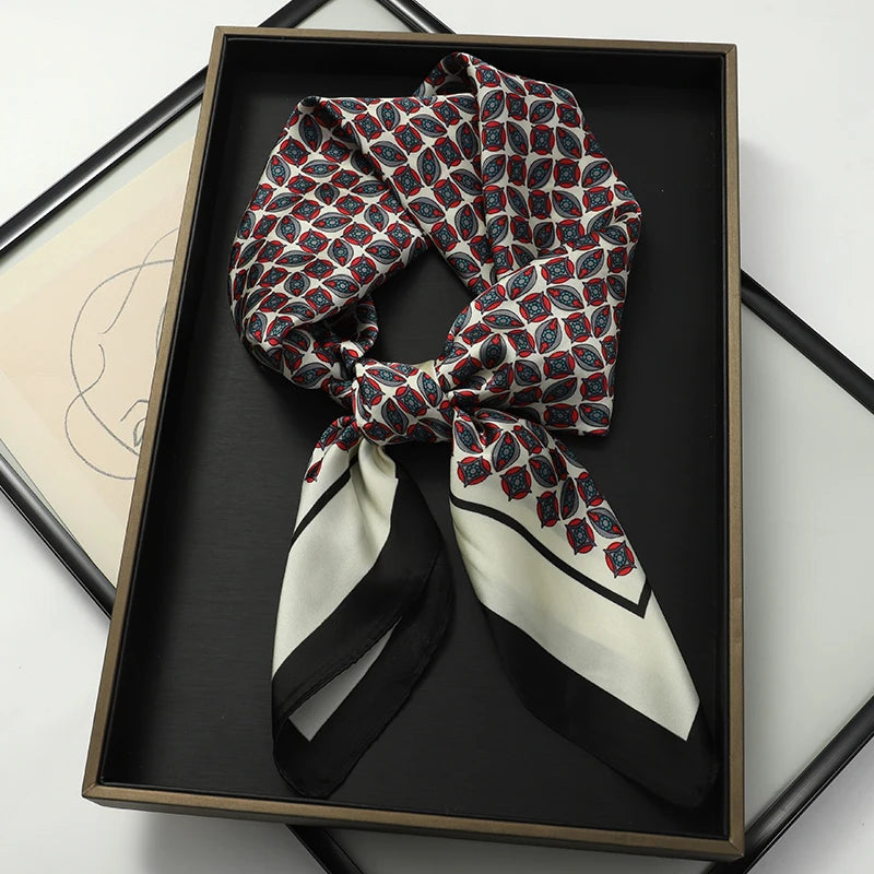 Silk Hair Neck Square Scarf