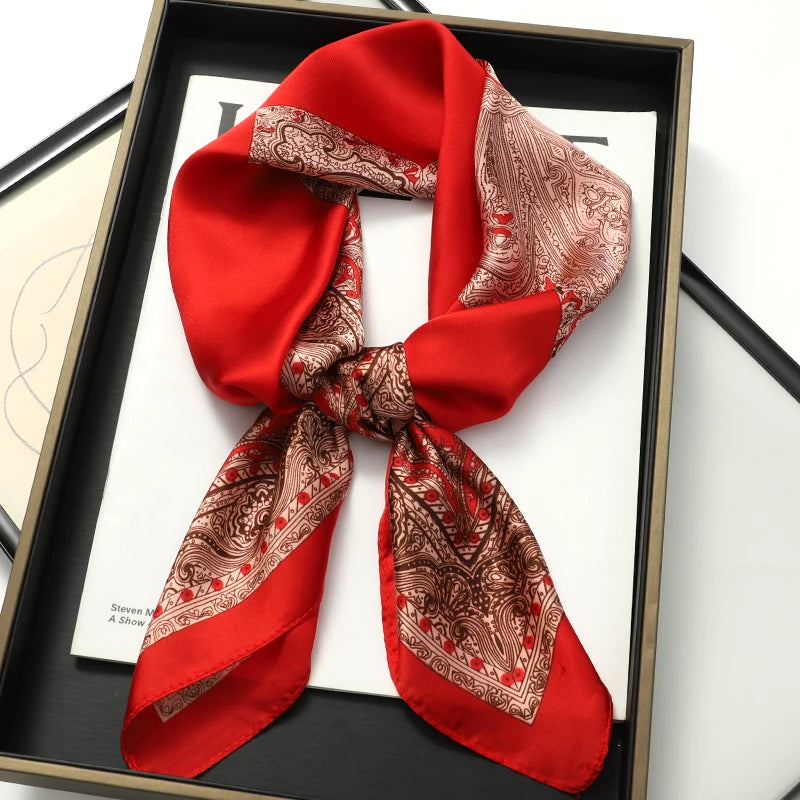 Silk Hair Neck Square Scarf