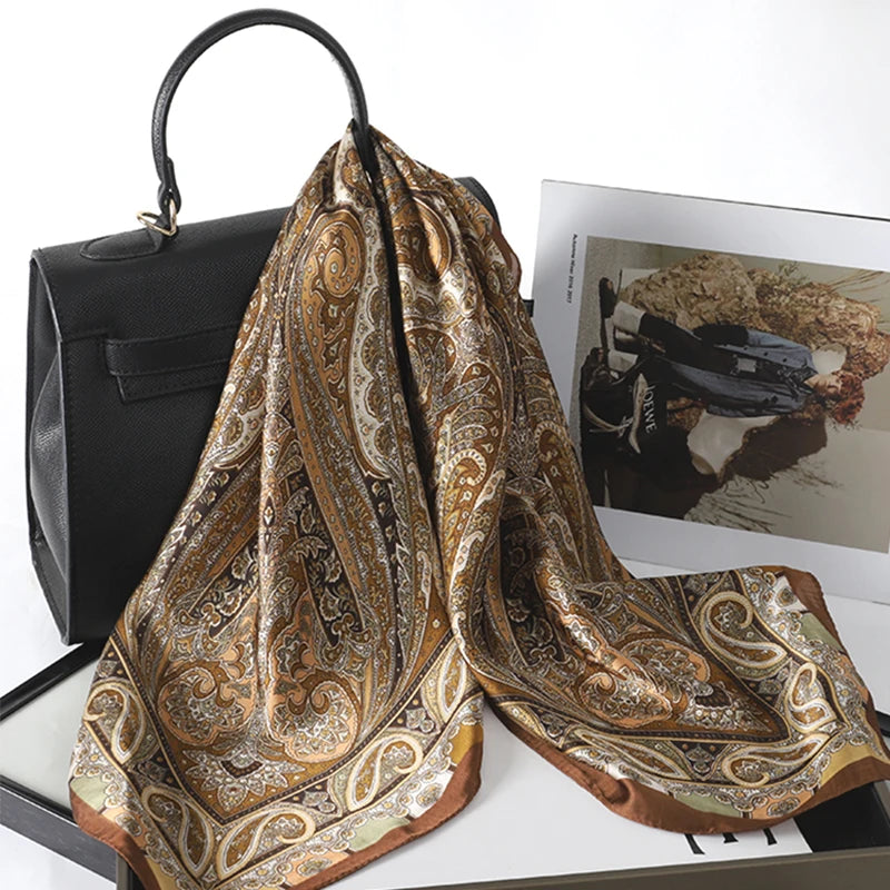 Silk Hair Neck Square Scarf