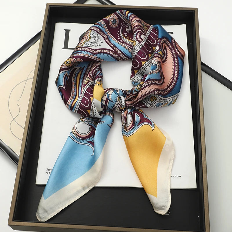 Silk Hair Neck Square Scarf