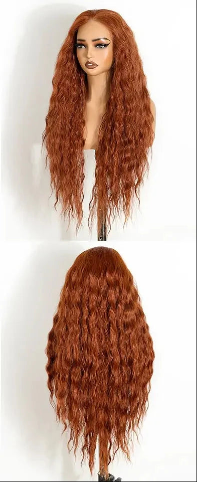 Orange Curly Lace Front Wig 6x4 Pre Plucked Pre Cut Wig