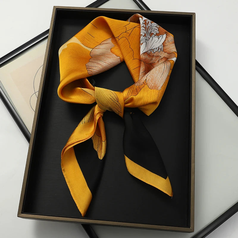 Silk Hair Neck Square Scarf