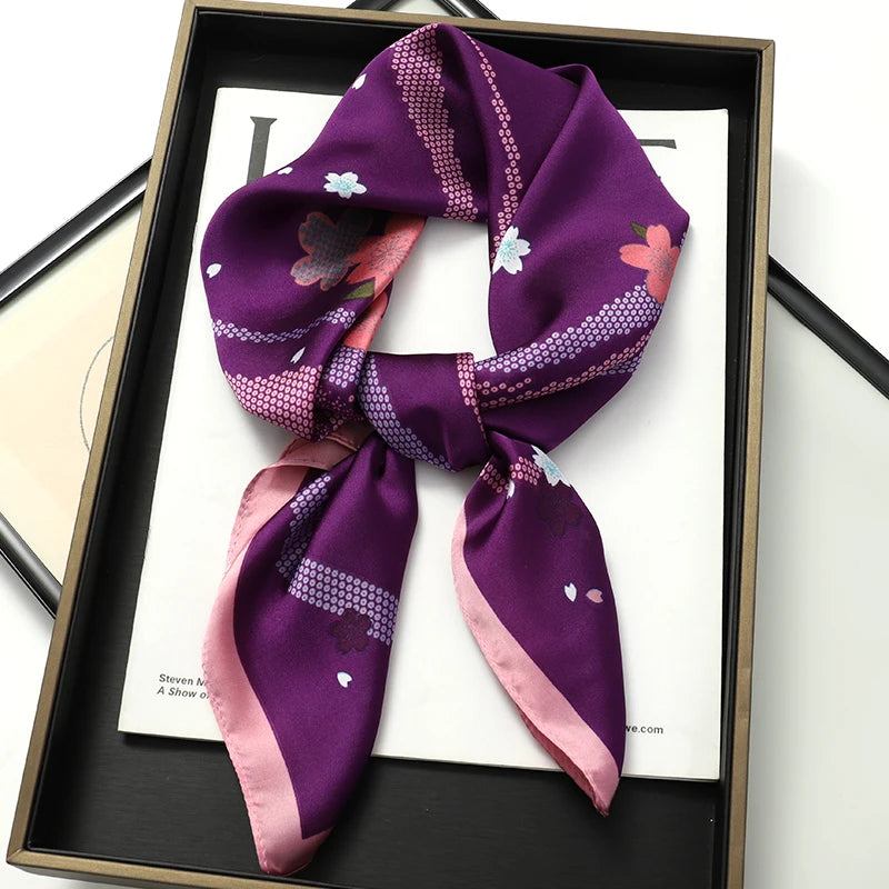 Silk Hair Neck Square Scarf