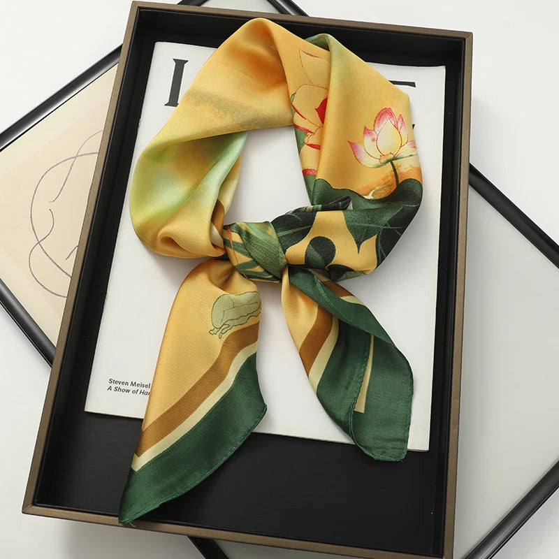 Silk Hair Neck Square Scarf