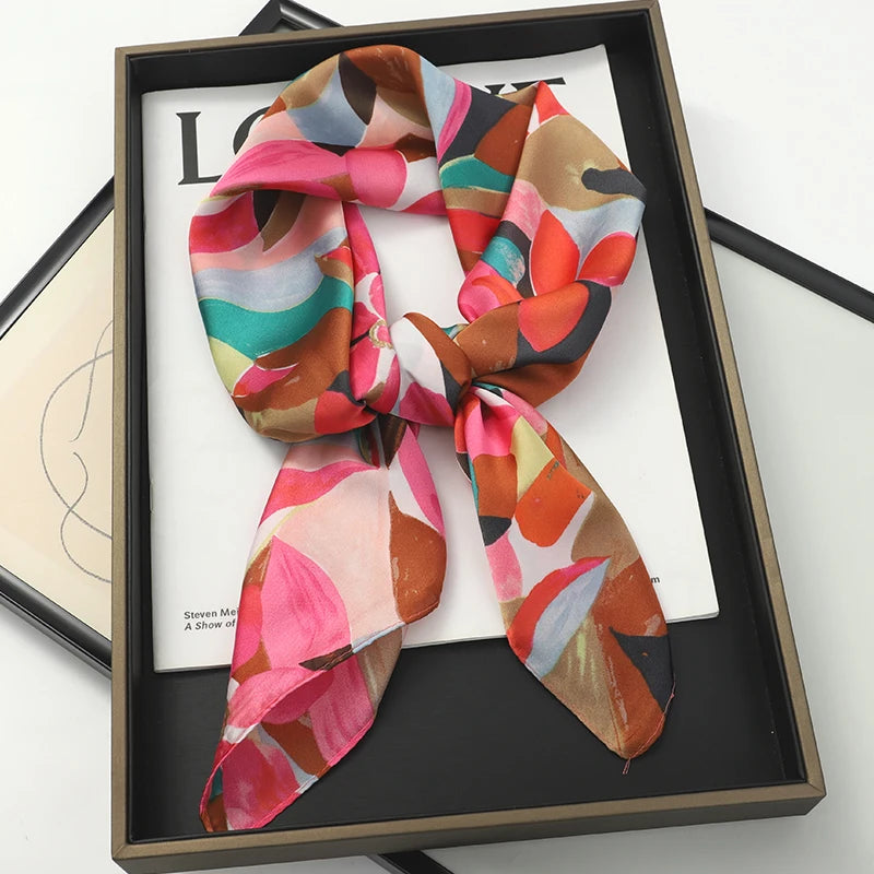 Silk Hair Neck Square Scarf