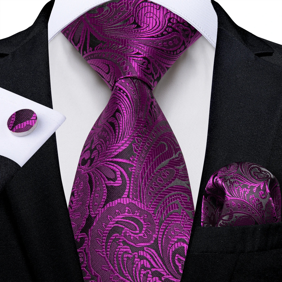 Plaid Classic 8cm Business Pocket Square Cufflinks