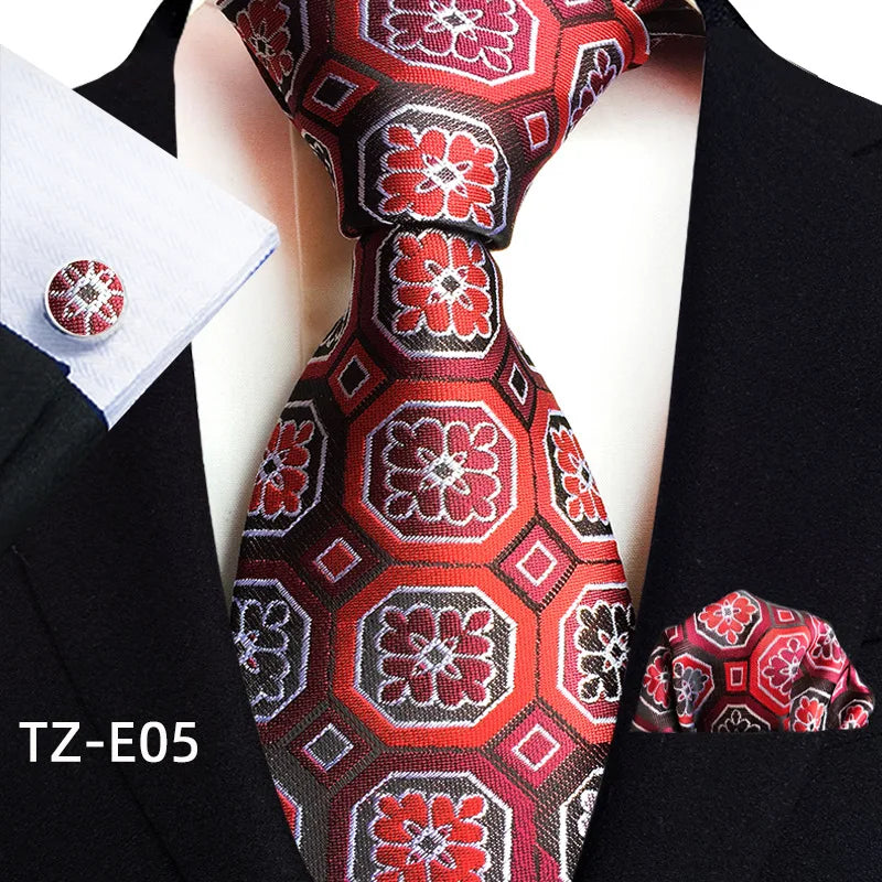 Royal Striped Paisley Pocket Square Cufflinks Necktie