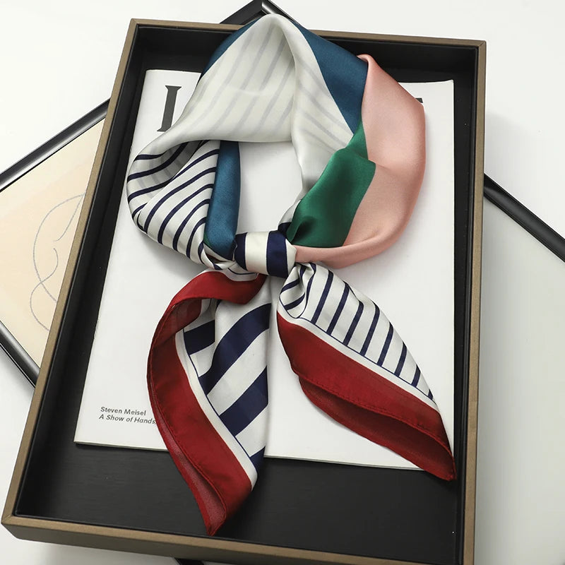 Silk Hair Neck Square Scarf