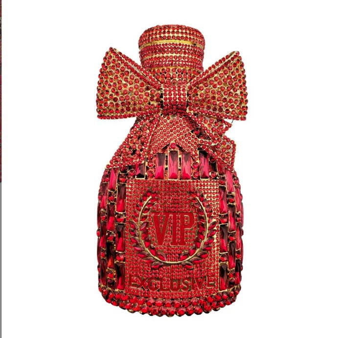 Party Cheers Bottle Gems Evening Bridal Crystal Clutch Purse