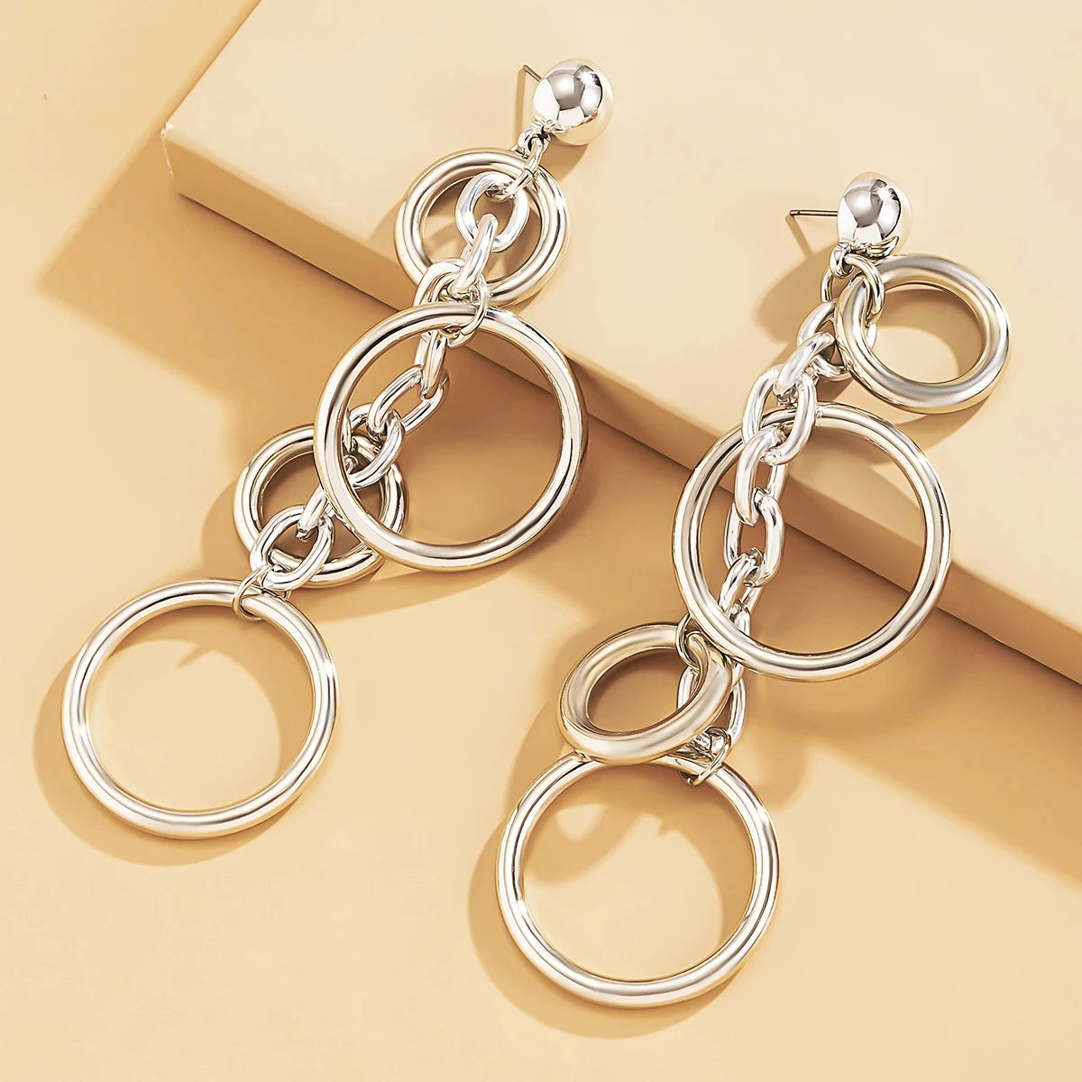Punk Long Circle Drop Earring