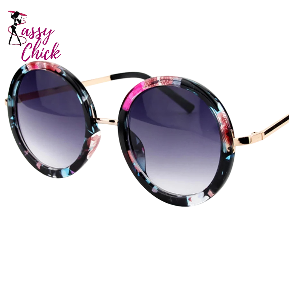 Retro Travel Drive Circle Frame Vintage Sunglasses