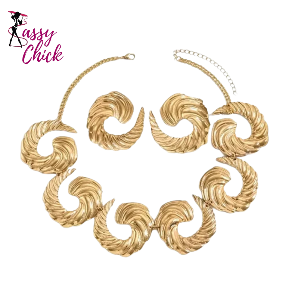 Spiral Vintage Pendant Chain Jewelry Set