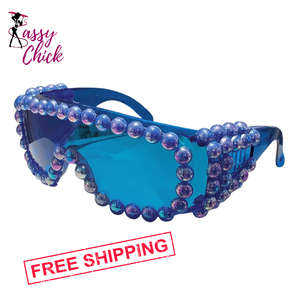 Punk Pearl Oversized Square Sunglasses