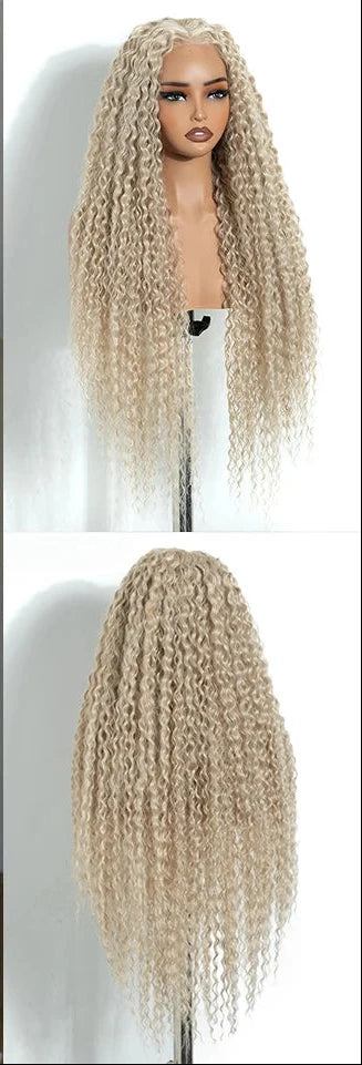 6x4 Curly Wave Synthetic Pre-cut Lace Wig