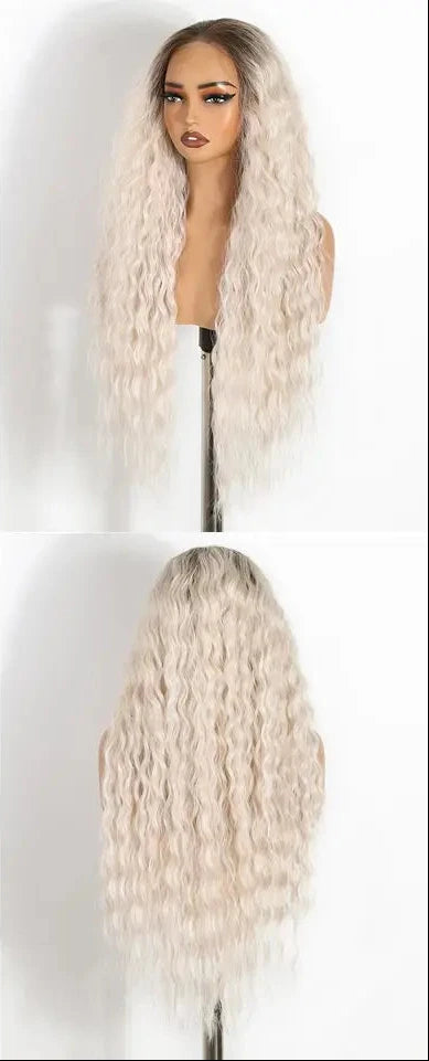 White Curly Lace Front Wig 6x4 Pre Plucked Pre Cut Wig