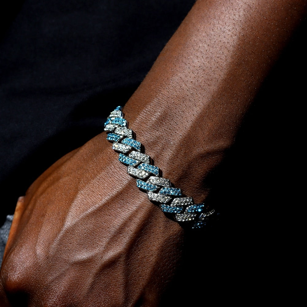 Punk Rhinestone Cuban Chain Bracelet
