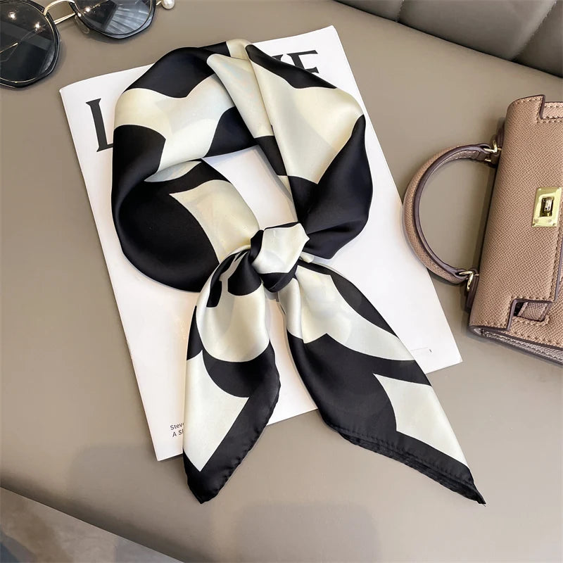 Silk Hair Neck Square Scarf