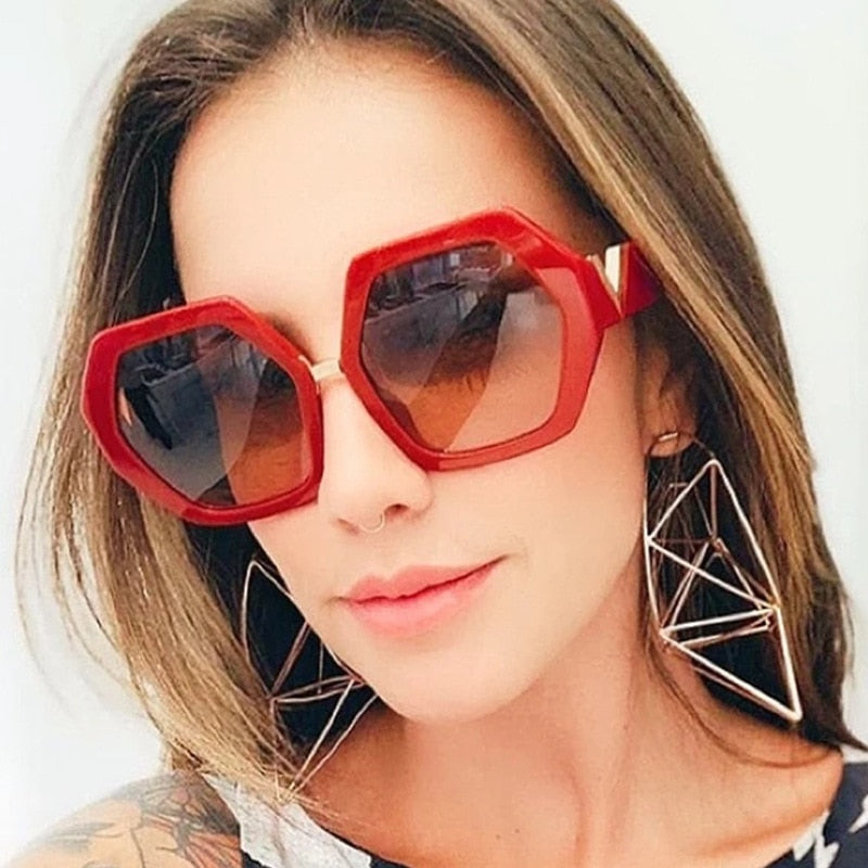Oversized Hexagon Sunglasses