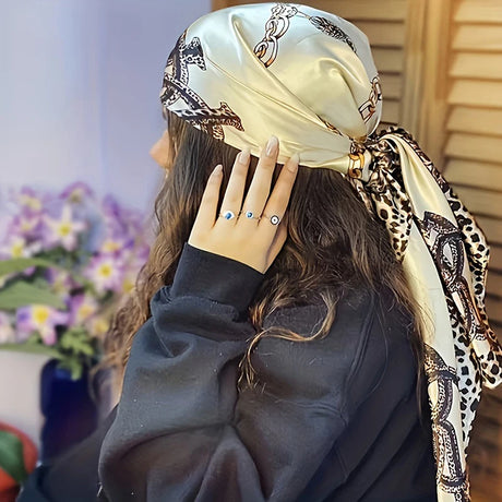 beige silk bandanna