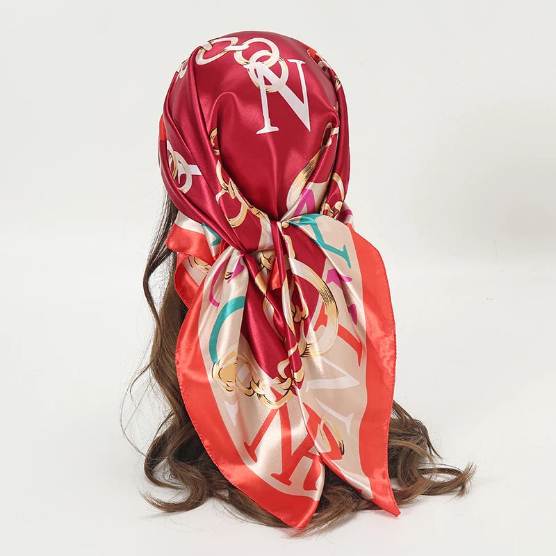 red orange silk bandanna
